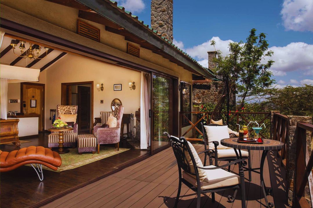 Luxury safari lodge overlooking Ngorongoro Crater