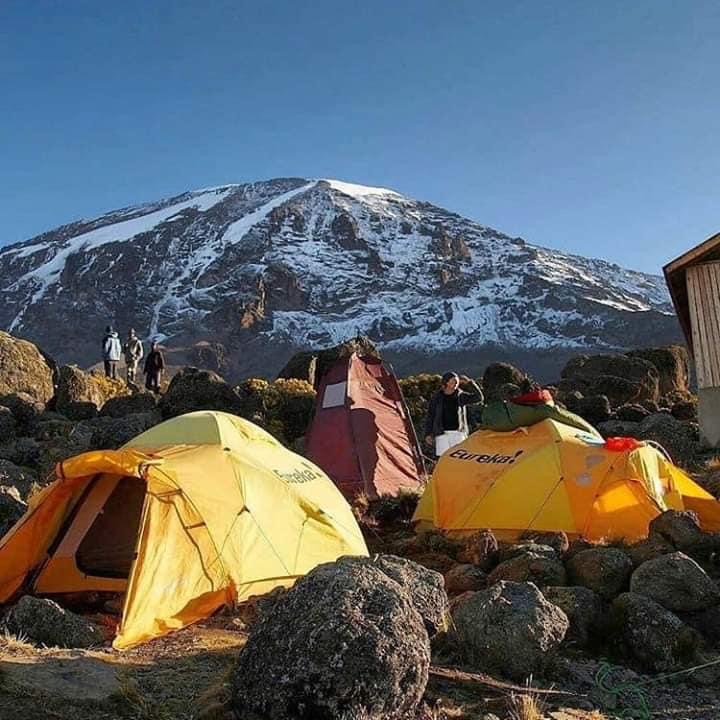 Mountain camp on the Kilimanjaro climbing route