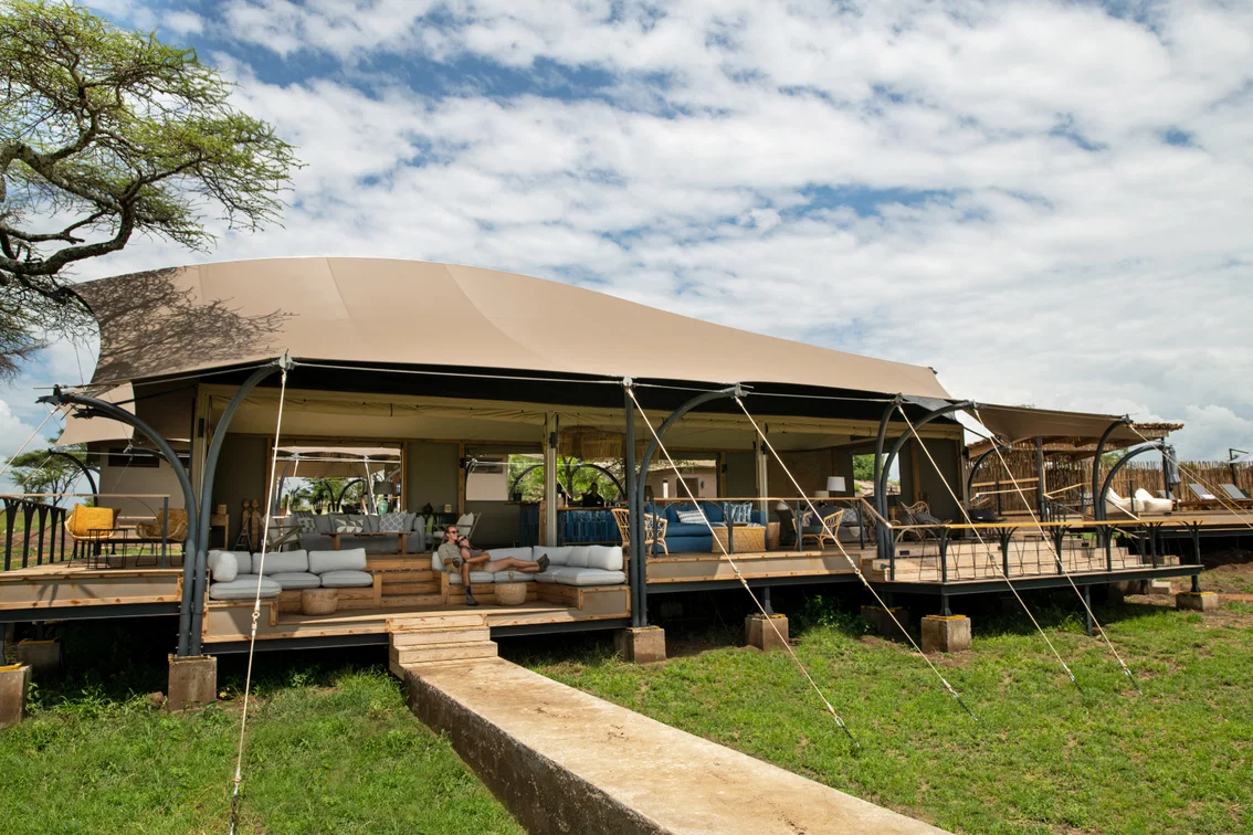 Lodge lounge in the Serengeti