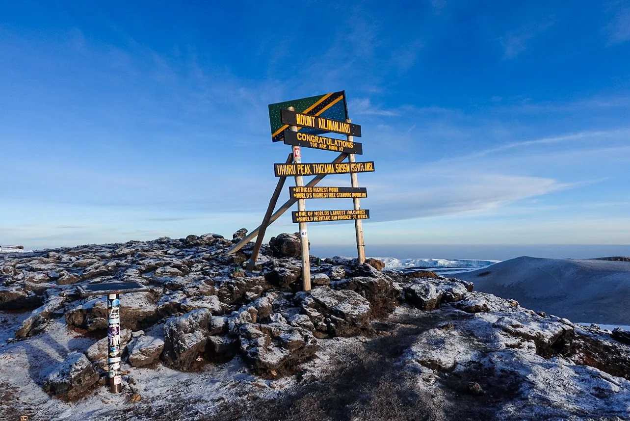 Climbers on the trail to Uhuru Peak, Mount Kilimanjaro